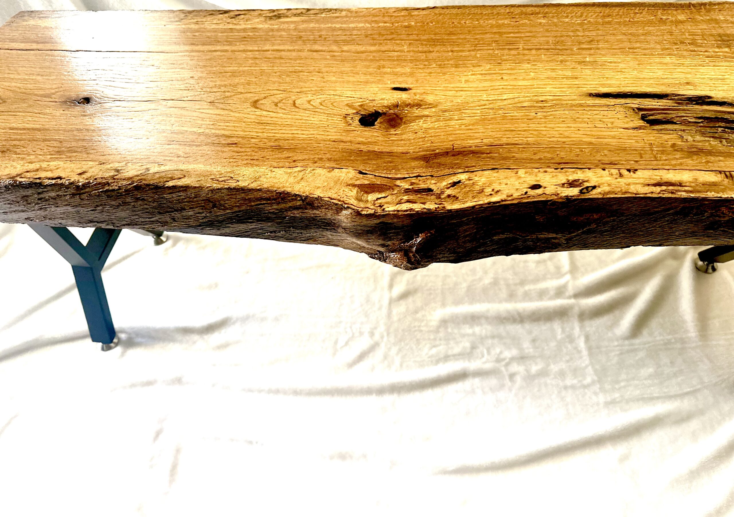 Spalted Oak Live Edge Bench