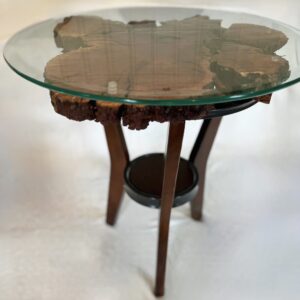 Rare Manzanita Burl Round Glass Top Table  (SOLD)